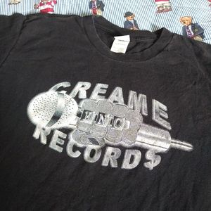 Vintage Creame Records Rap Tee L XL mic rings iced out